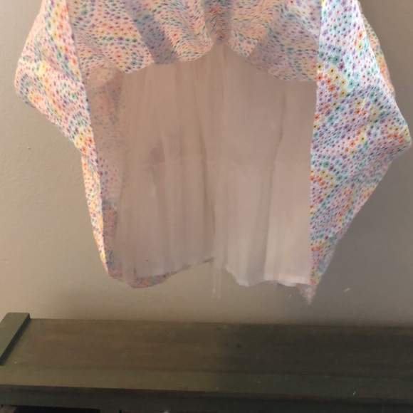 Mini Boden NWT girls size 6-7 cotton linen dress with rainbow floral print - Picture 4 of 4